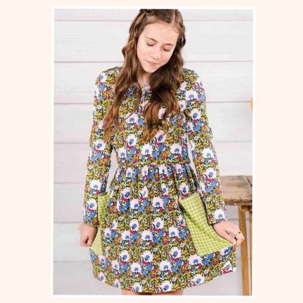 Floral Long Sleeve Kids Dress